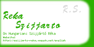 reka szijjarto business card