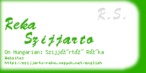 reka szijjarto business card